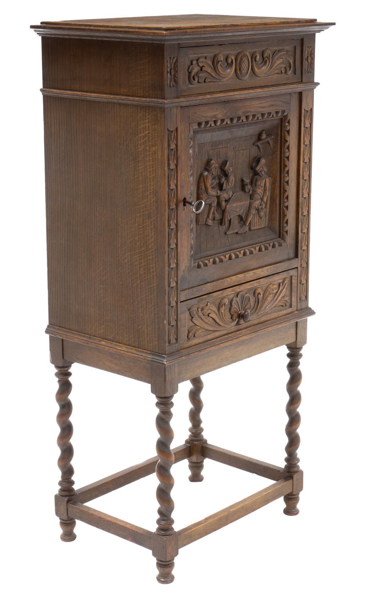 Carved Dutch Cabinet on Stand (1 of 4)