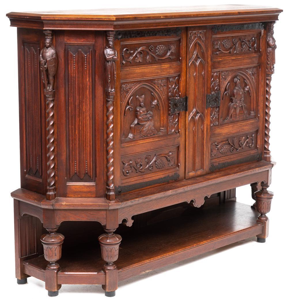 Heavily Carved Gothic Cabinet (1 of 4)