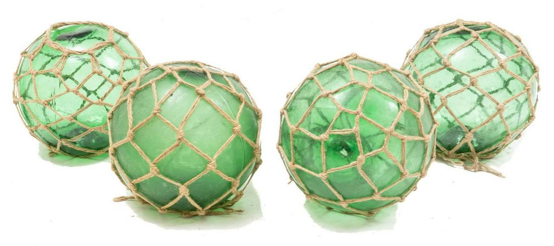 Lot of 4 Vintage Hand Blown Glass Nautical Floats (1 of 2)