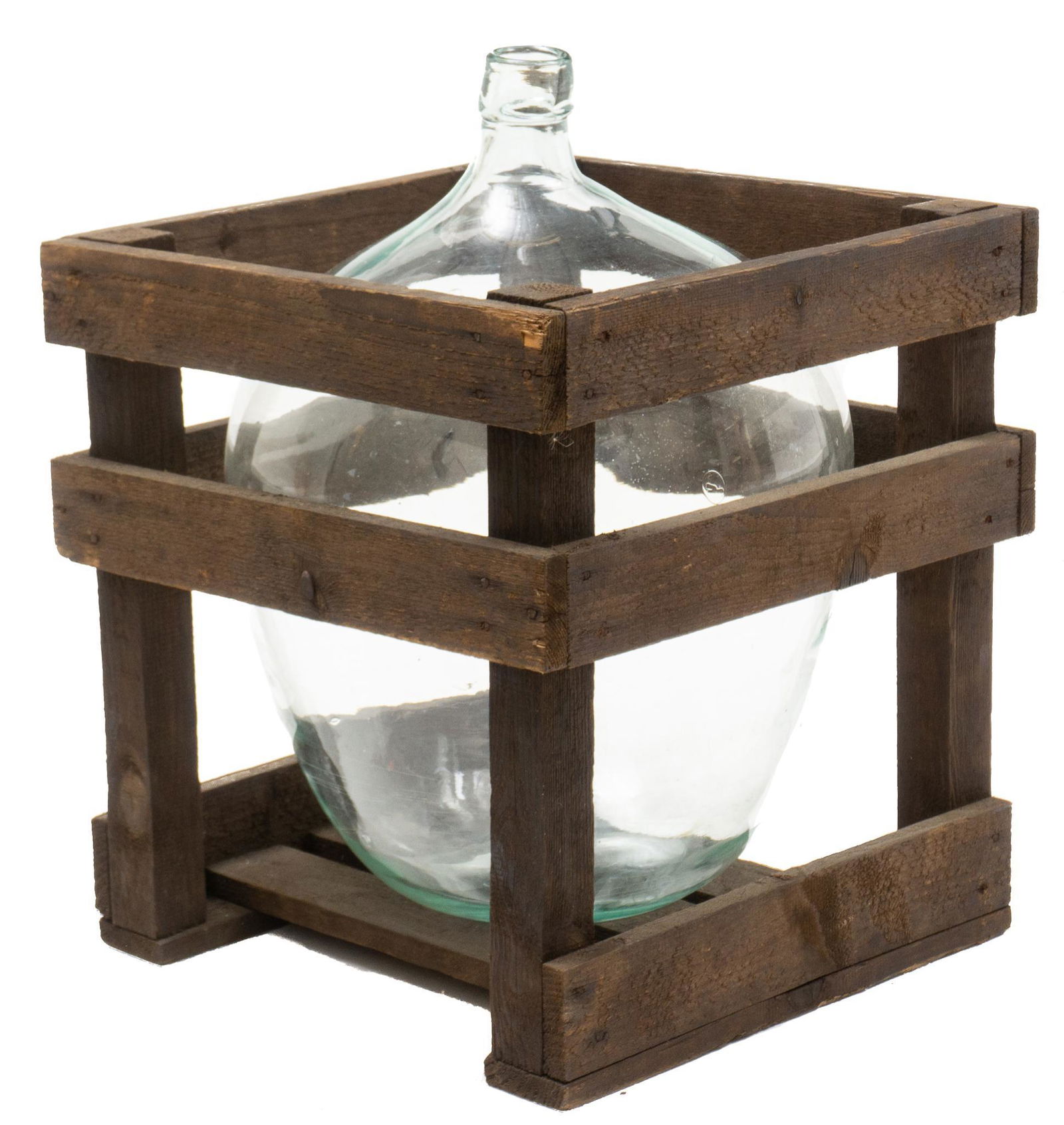 Vintage Hand Blown Glass Carboy in Crate (1 of 3)