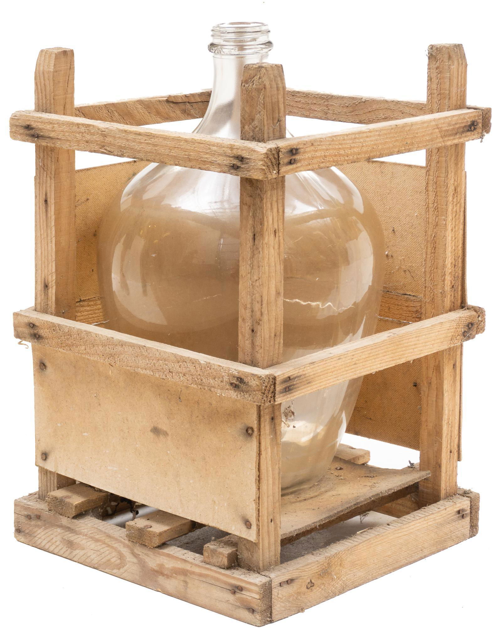 Vintage Hand Blown Glass Carboy in Crate (1 of 3)