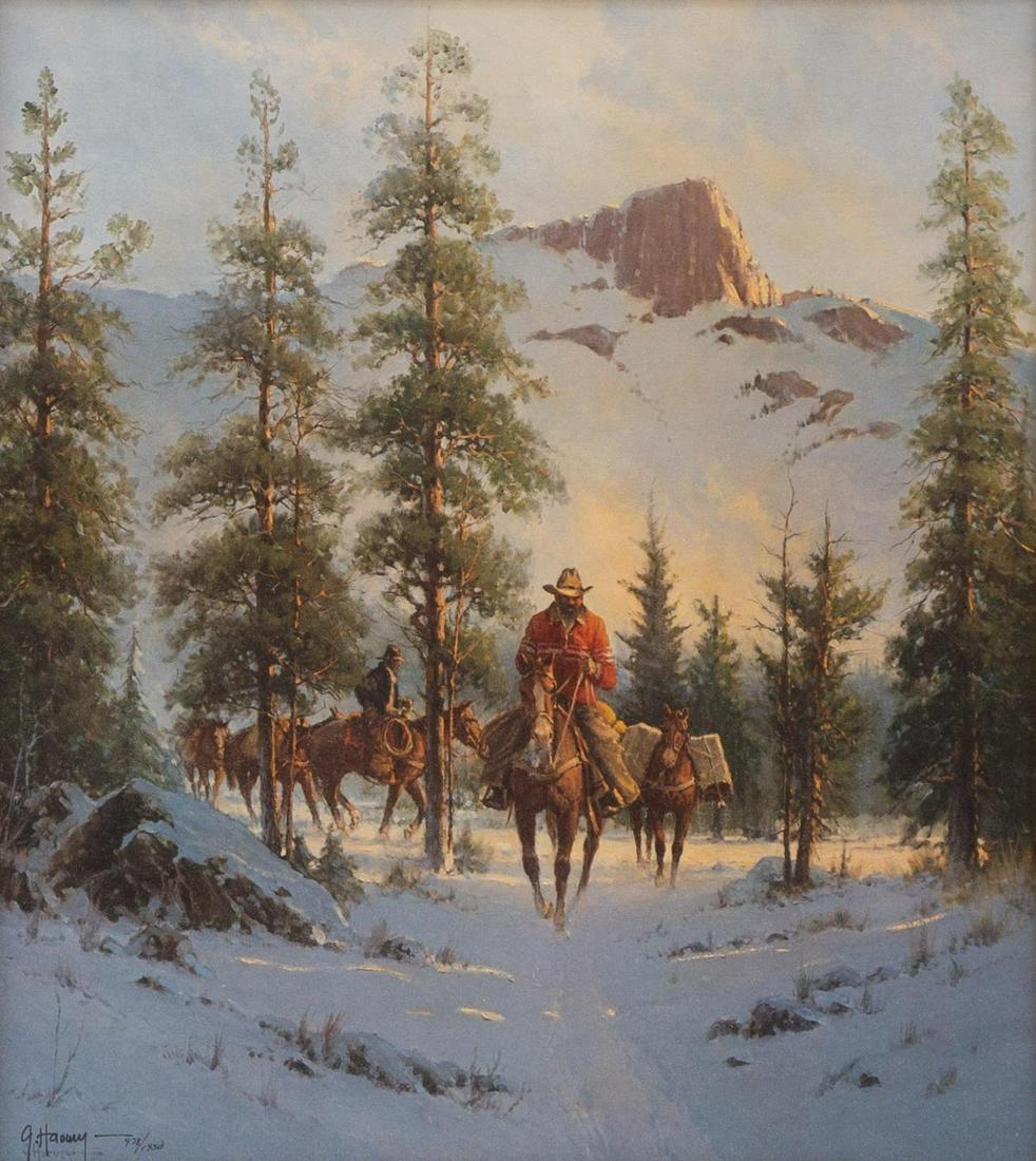 G. Harvey (1933-2017), "Cowboys in the Snow" (1 of 4)