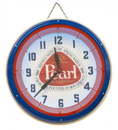 Vintage Pearl Beer Neon Wall Clock