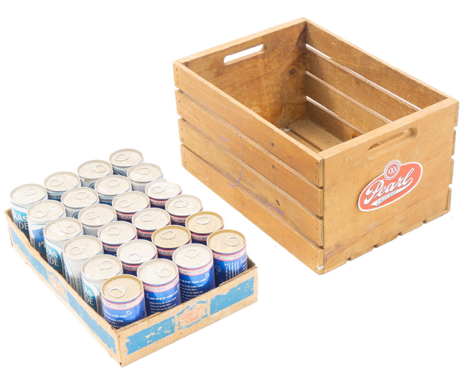 Pearl Beer Crate and 24 Texas Pride Beer Cans (1 of 3)