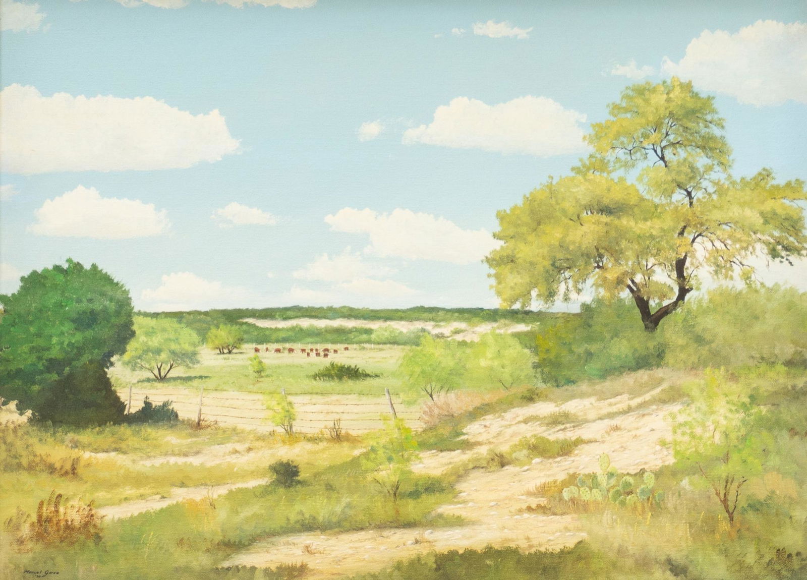 Manuel Garza (b. 1940), Grazing Cattle, 1970 (1 of 4)