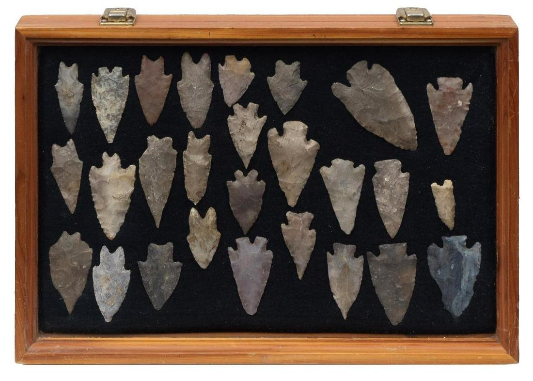 Framed Arrowhead Point Display, To Include 27 Artifacts (1 of 3)