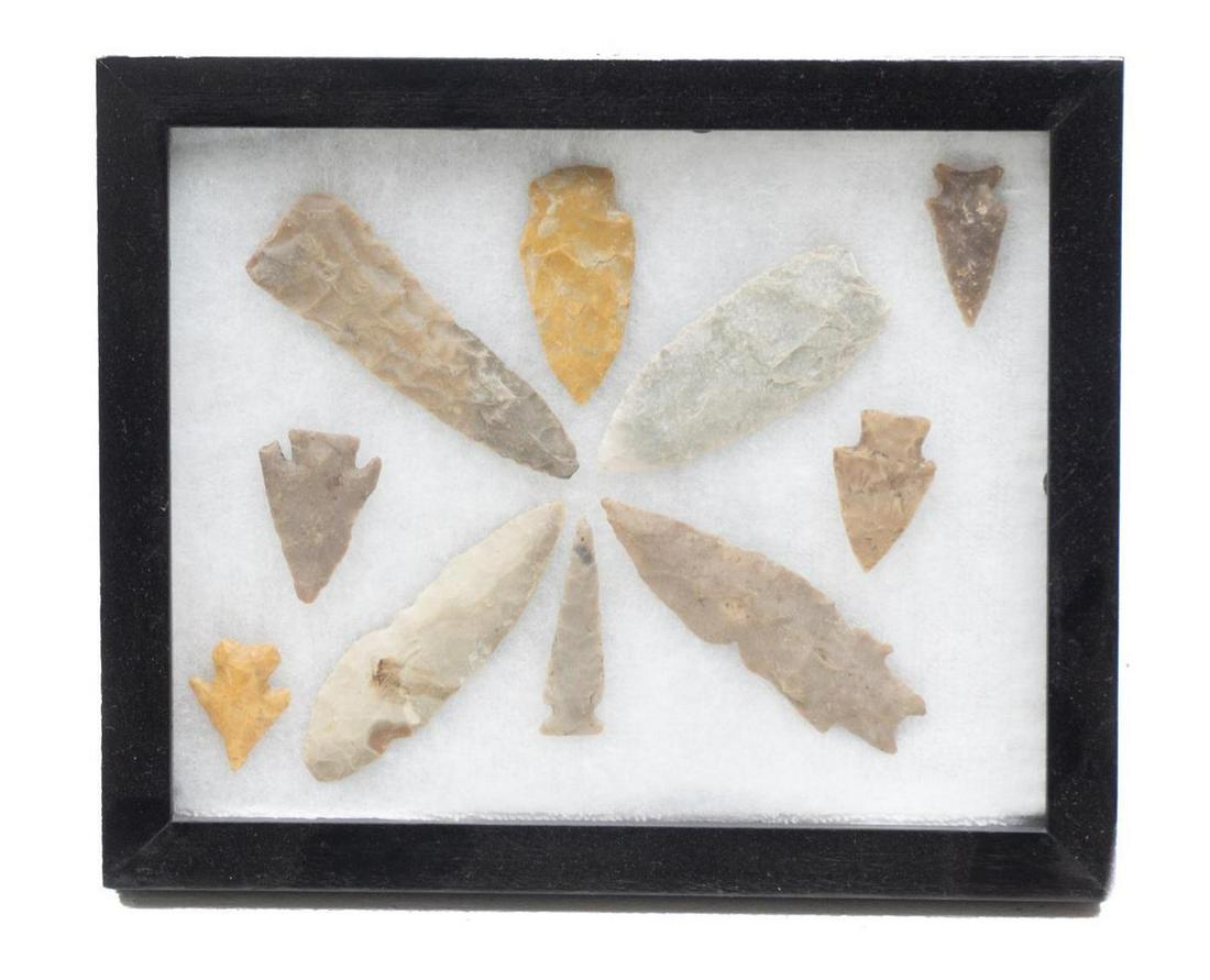 Framed Arrowhead Point Display, To Include 10 Artifacts (1 of 3)