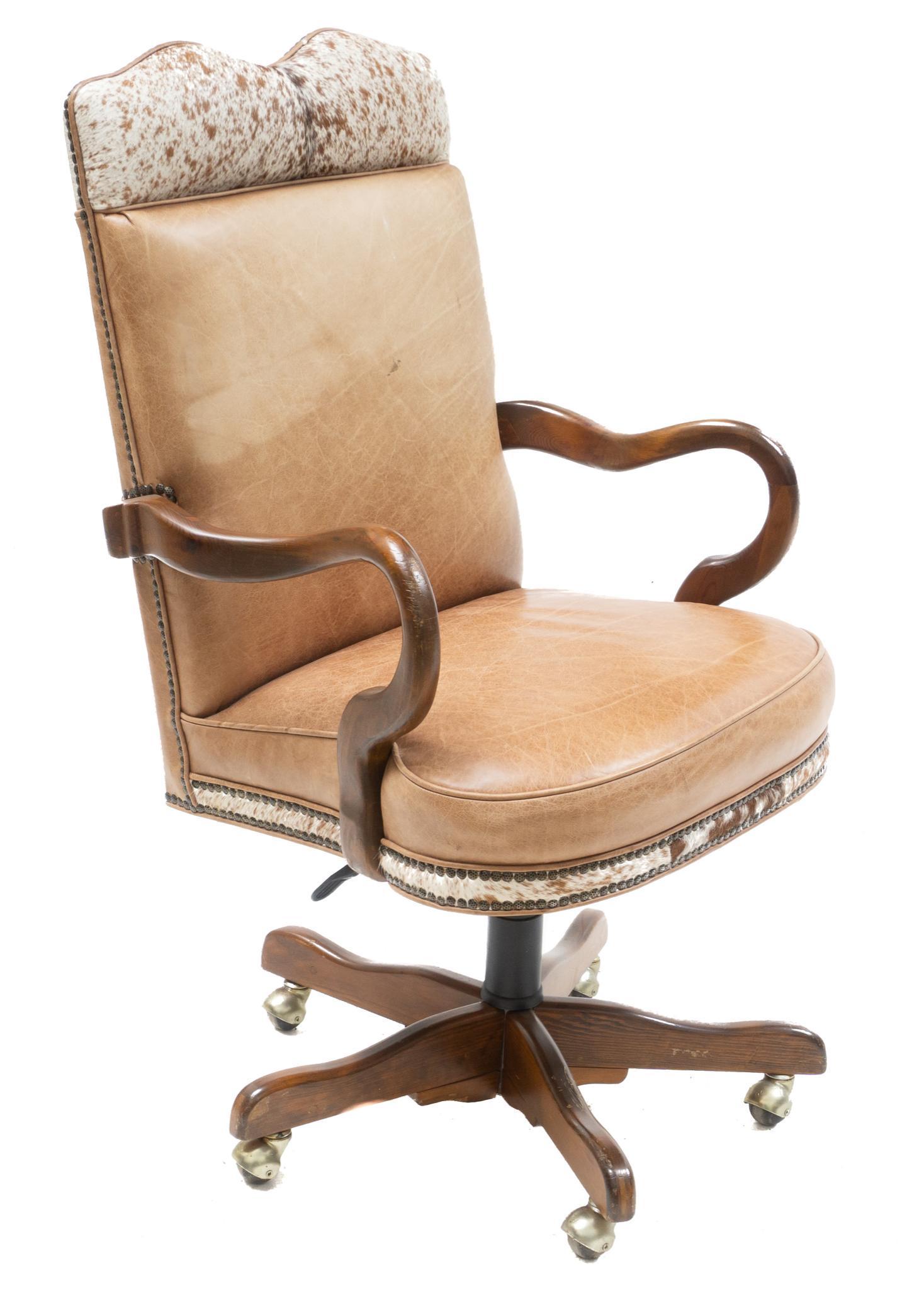 Vintage Leather and Hide Office Chair (1 of 3)