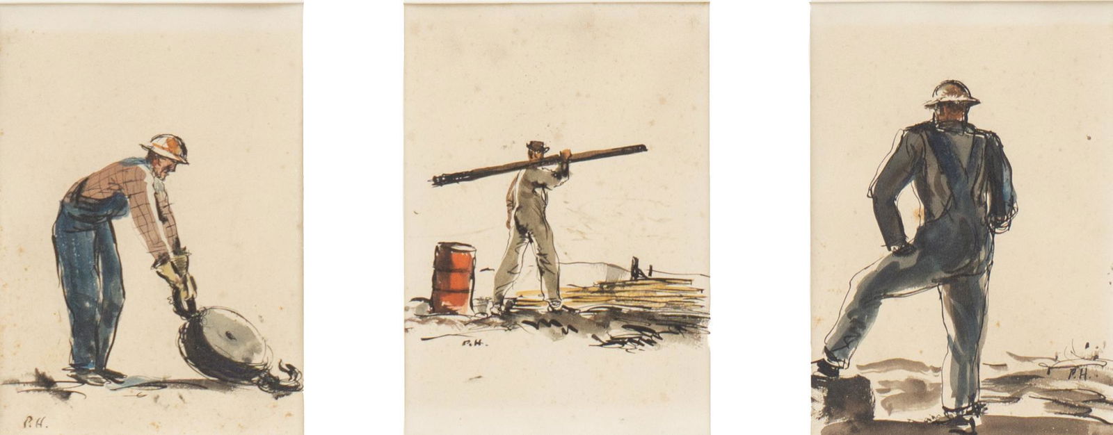 Peter Hurd (1904-1984), Utah Derrick Men, 1946 (1 of 9)