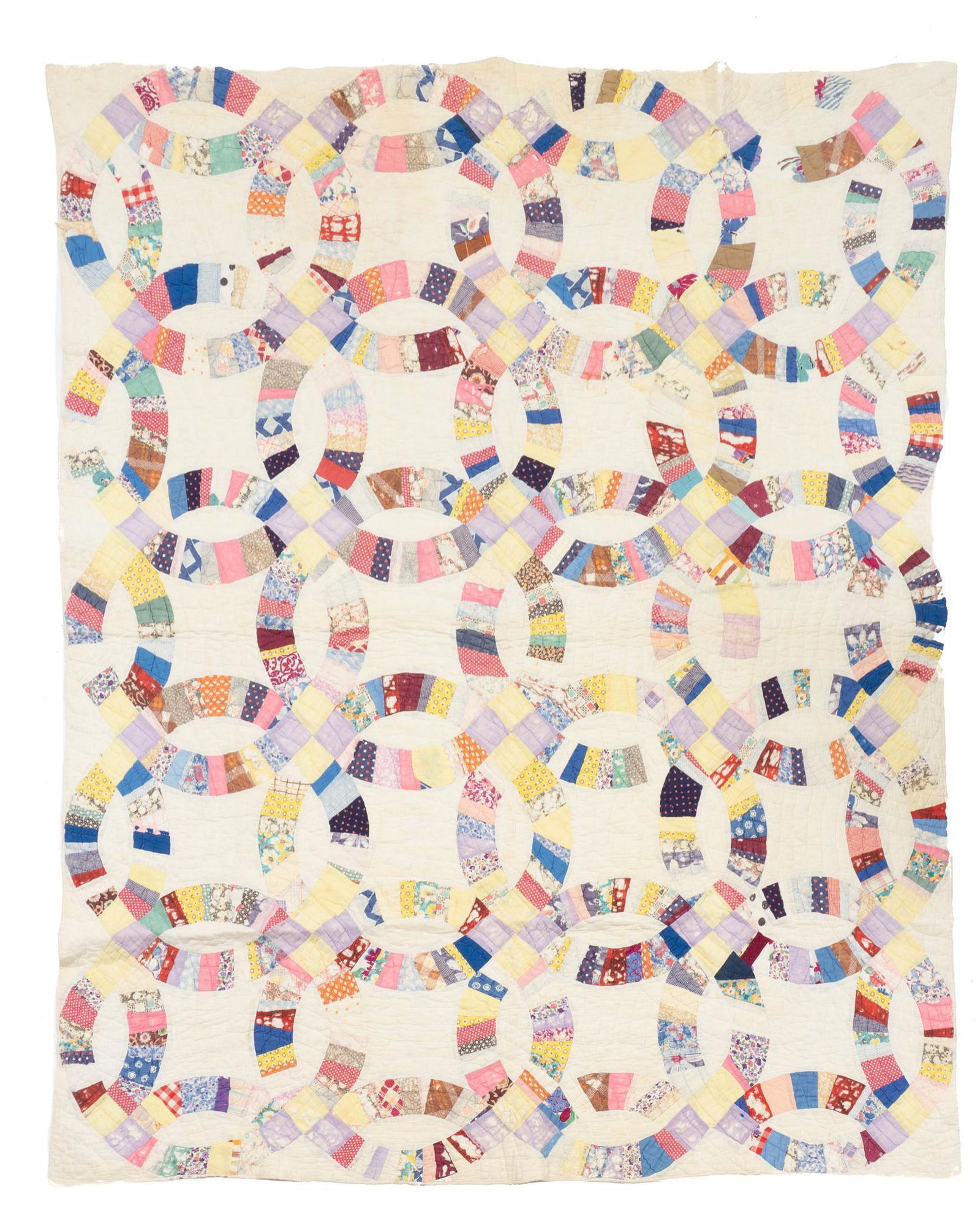American Patchwork Double Wedding Ring Quilt (1 of 2)