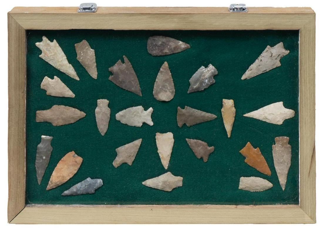 Framed Arrowhead Point Display, To Include 26 Artifacts (1 of 3)