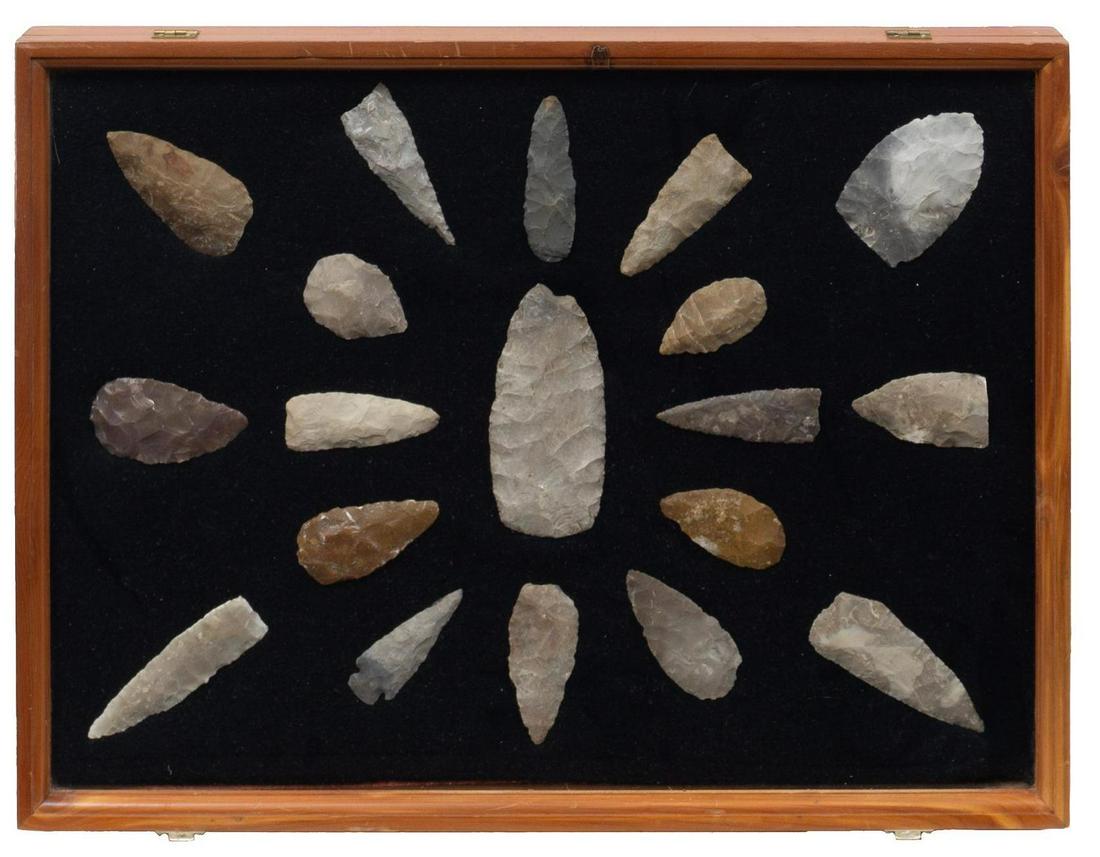 Framed Arrowhead Point Display, To Include 19 Artifacts (1 of 3)