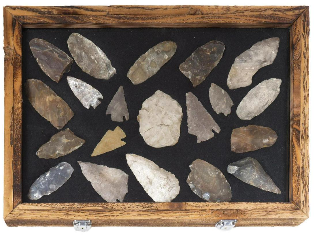 Framed Arrowhead Point Display, To Include 20 Artifacts (1 of 3)