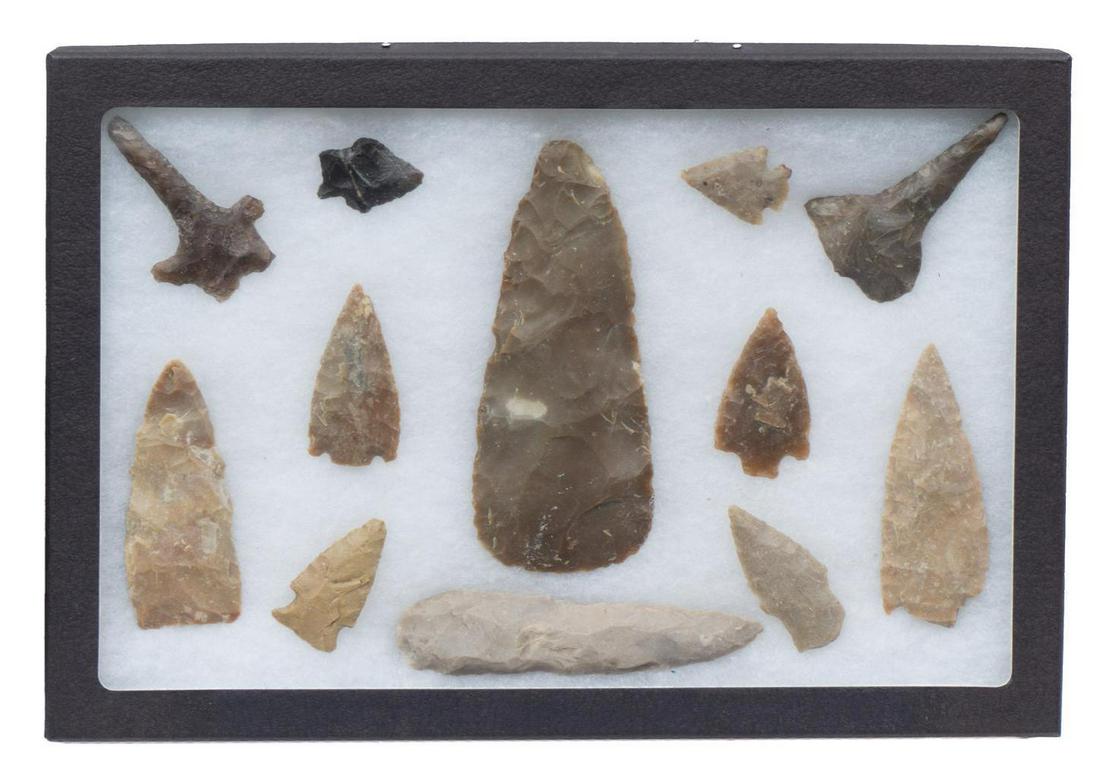 Framed Arrowhead Point Display, To Include 12 Artifacts (1 of 3)