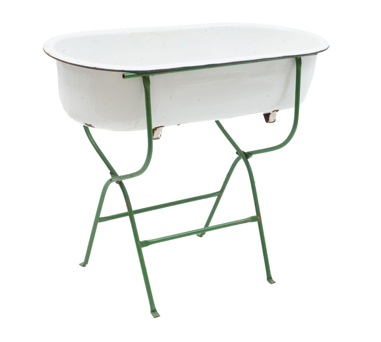 Vintage Enamel Tub on Stand (1 of 3)