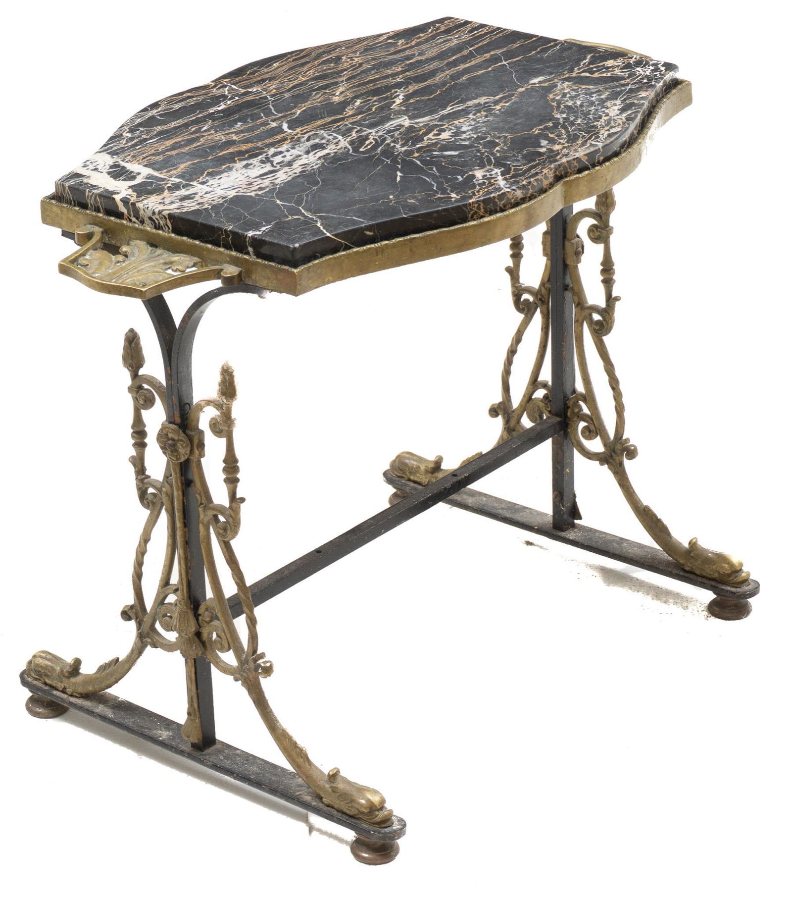 Vintage Iron and Marble Side Table (1 of 3)
