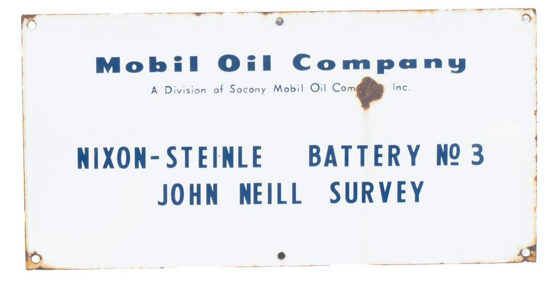 Vintage Mobil Oil Co. Survey Sign (1 of 3)