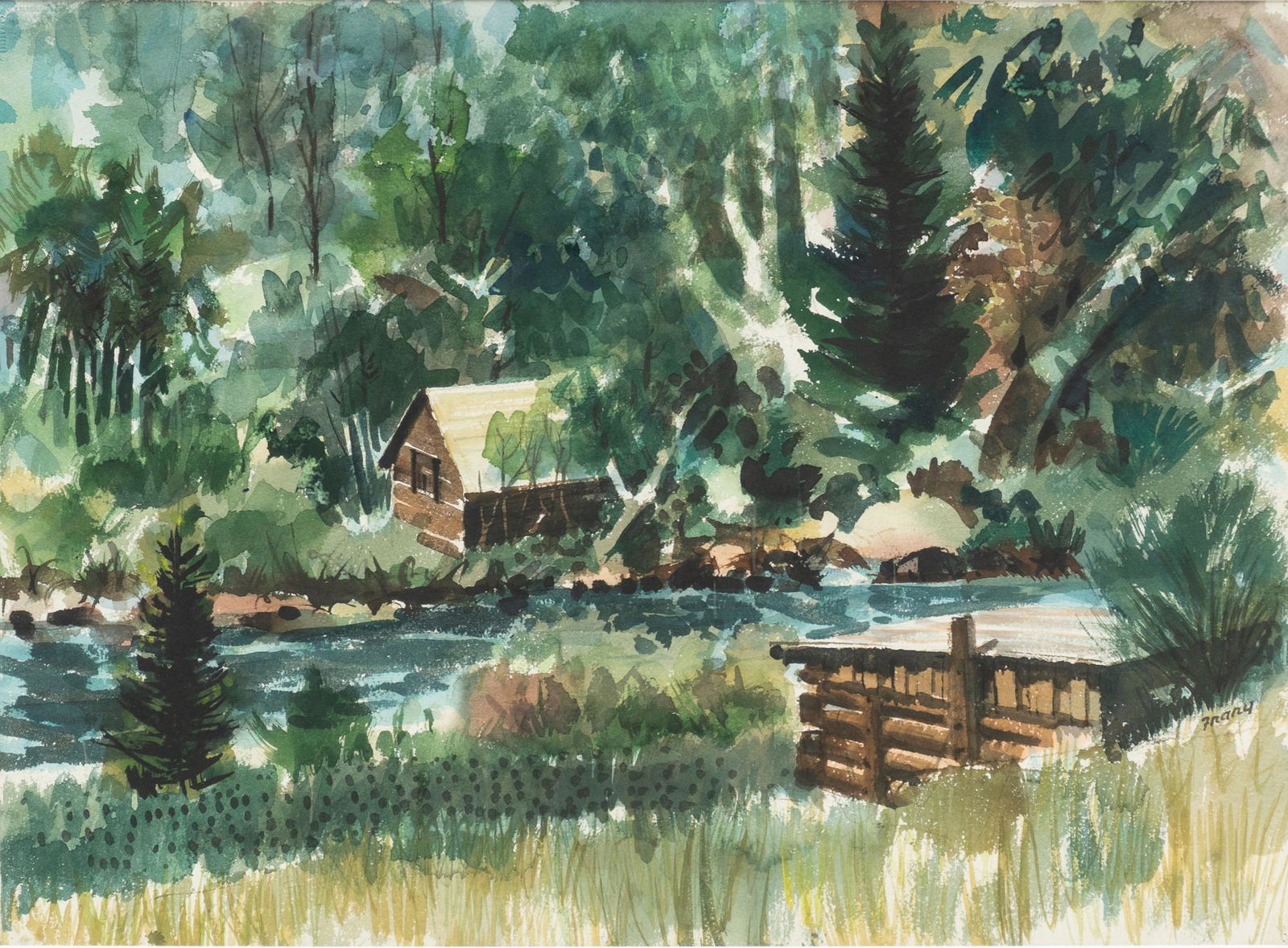 Michael Frary (1918-2005), River Cabin (1 of 4)