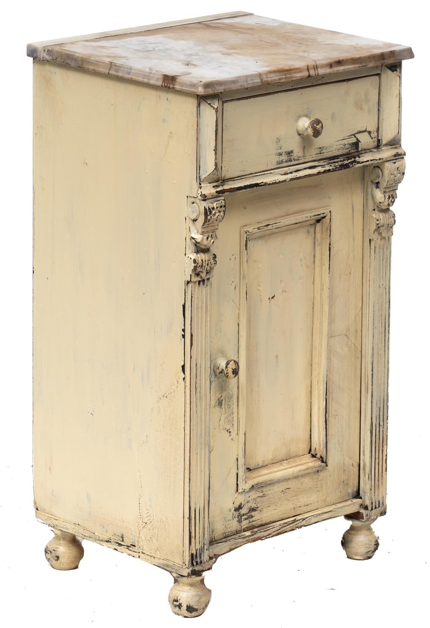 Farmhouse Marble Top Night Stand (1 of 4)