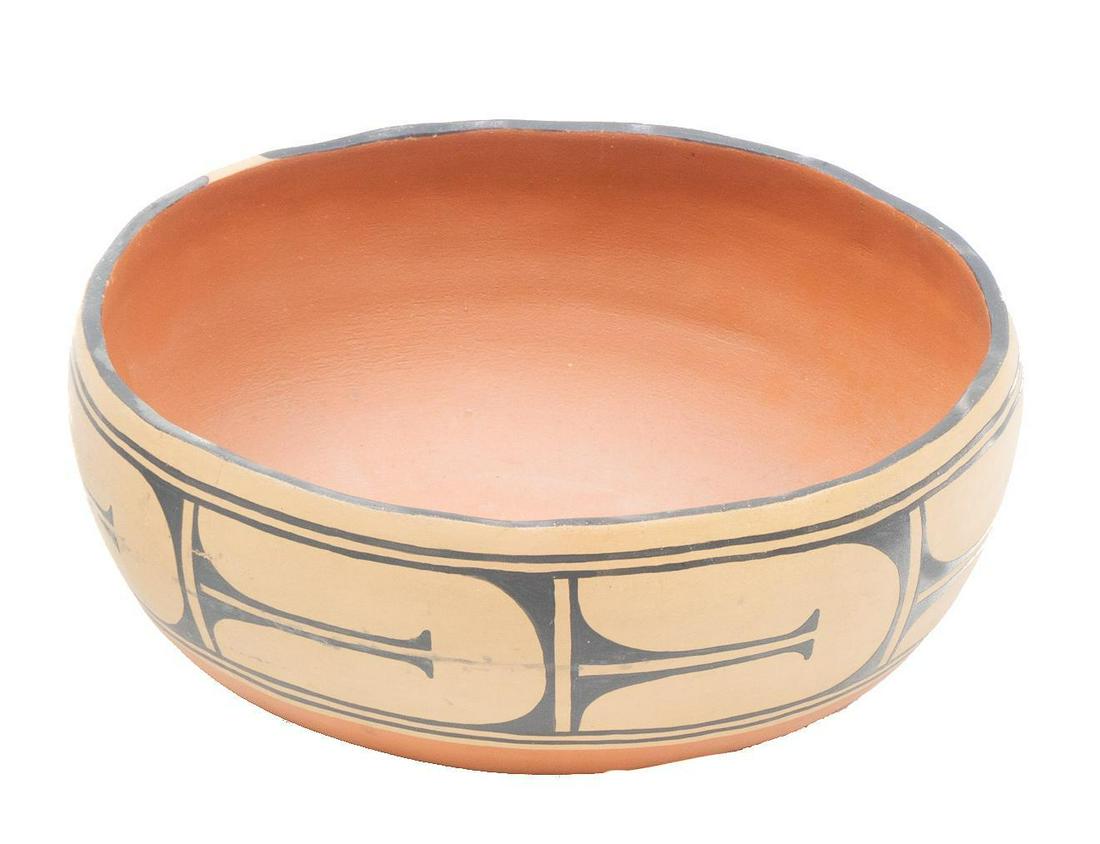 Cheykaychi, Earthenware Bowl: Cheykaychi, earthenware bowl 5 x 13" We happily provide seamless shipping services on everything we sell. Please email us at shipping@vogtauction.com or call 210-822-6155 for more information.