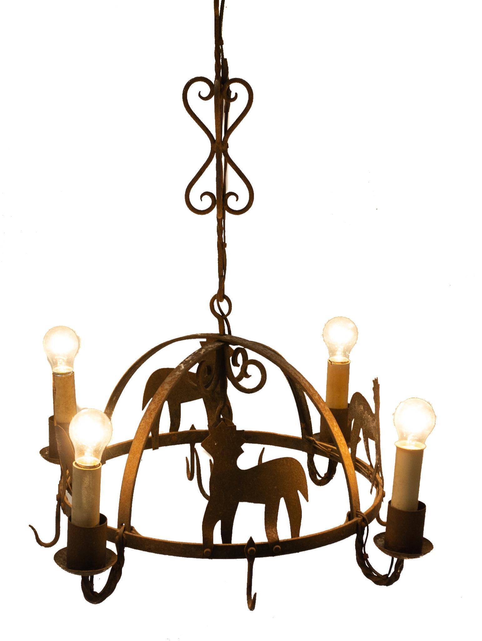 Vintage Ranch Iron Chandelier (1 of 3)