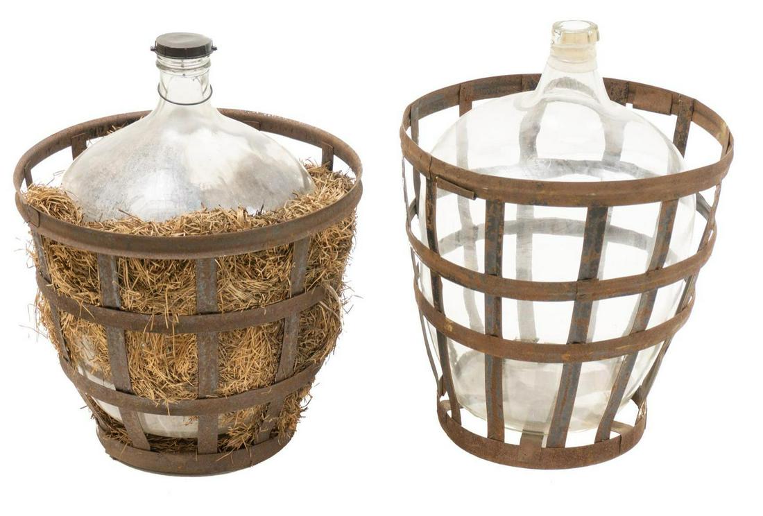 Pair of Vintage Hand Blown Glass Carboys (1 of 2)