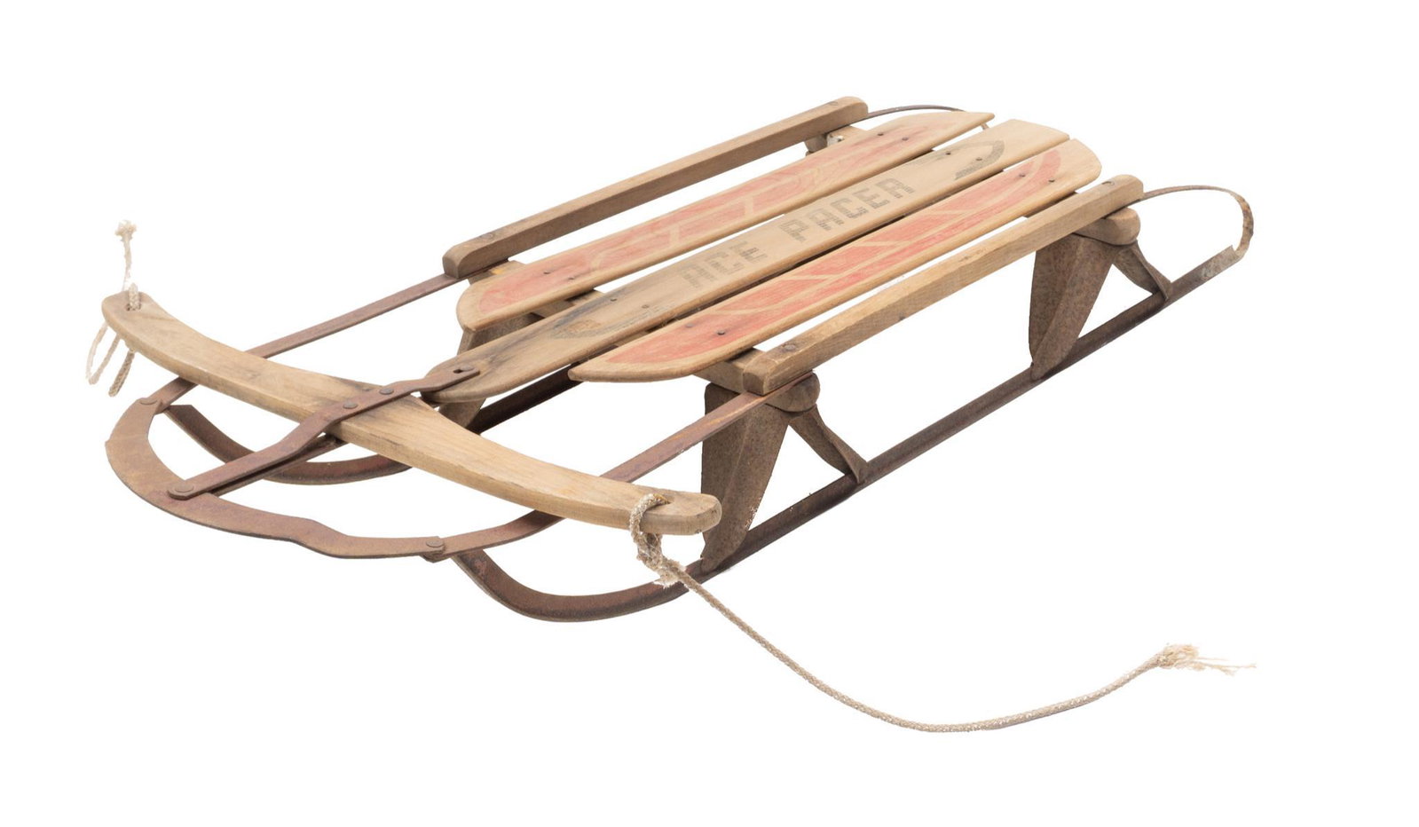 Vintage Ace Pacer Wooden Sled: Vintage wooden and metal Ace Pacer brand wooden sled 43 x 22 x 6" Provenance: A Spring, TX estate We happily provide seamless shipping services on everything we sell. Please email us at shipping@v