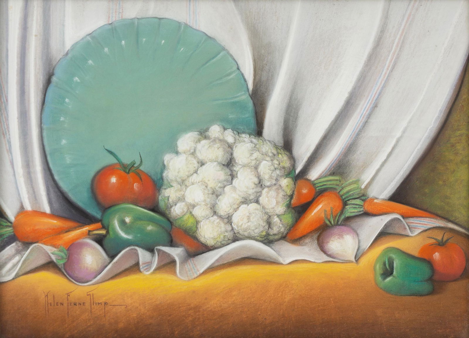 Helen Ferne Slimp (1890-1995), Plated Vegetables (1 of 4)