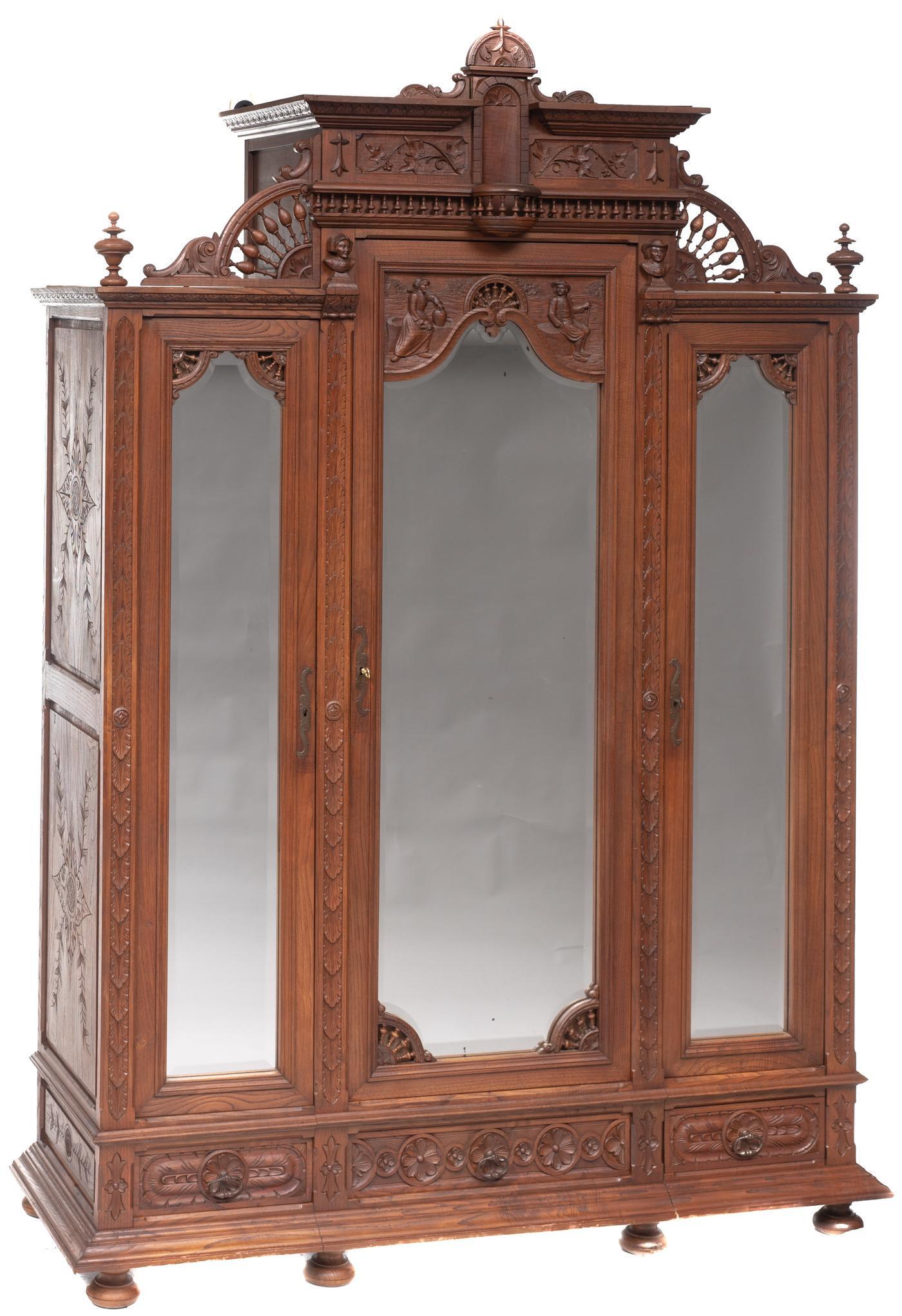Breton Mirrored Armoire (1 of 4)