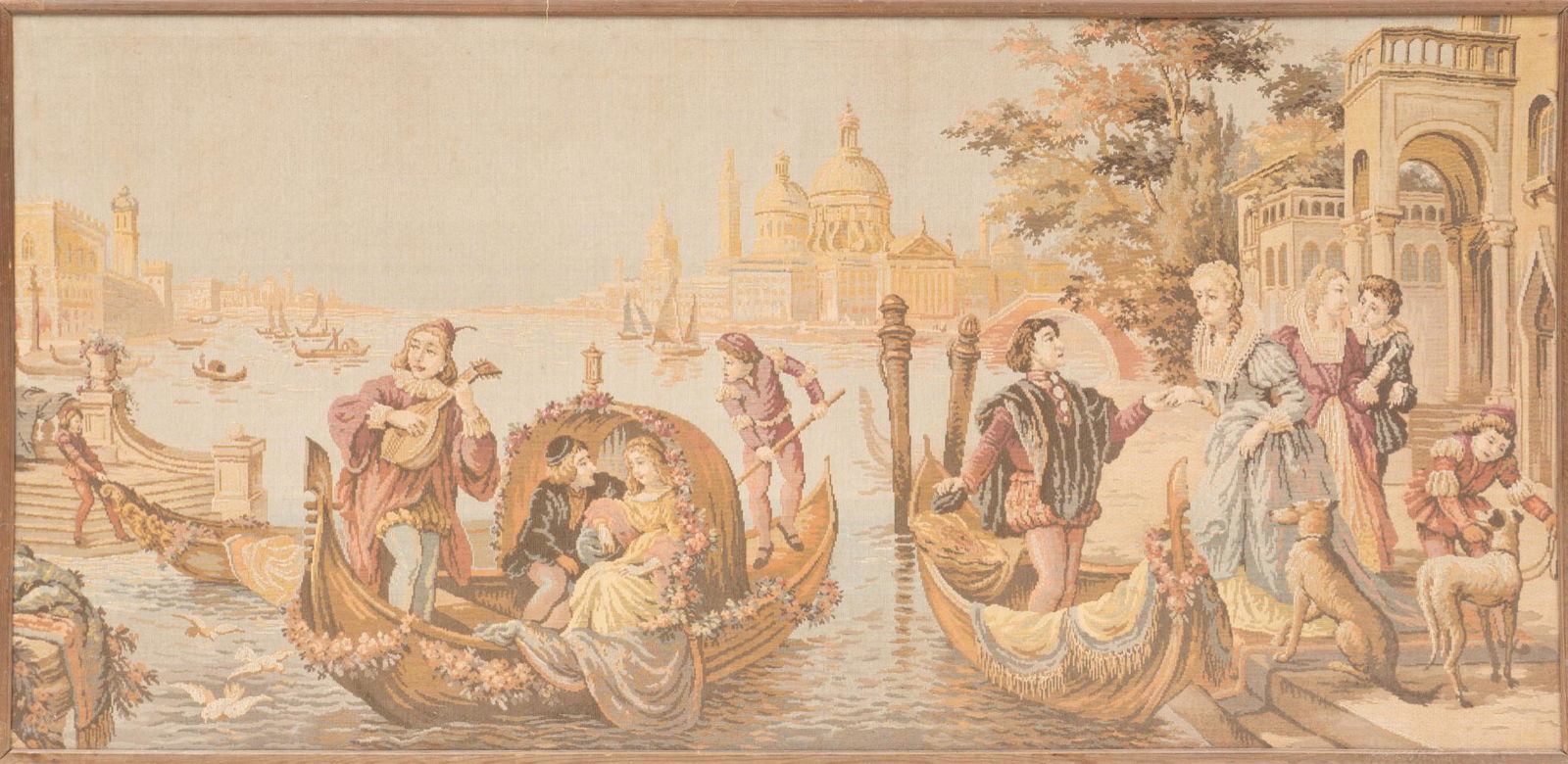 Framed Tapestry, Venetian Canal Scene (1 of 2)