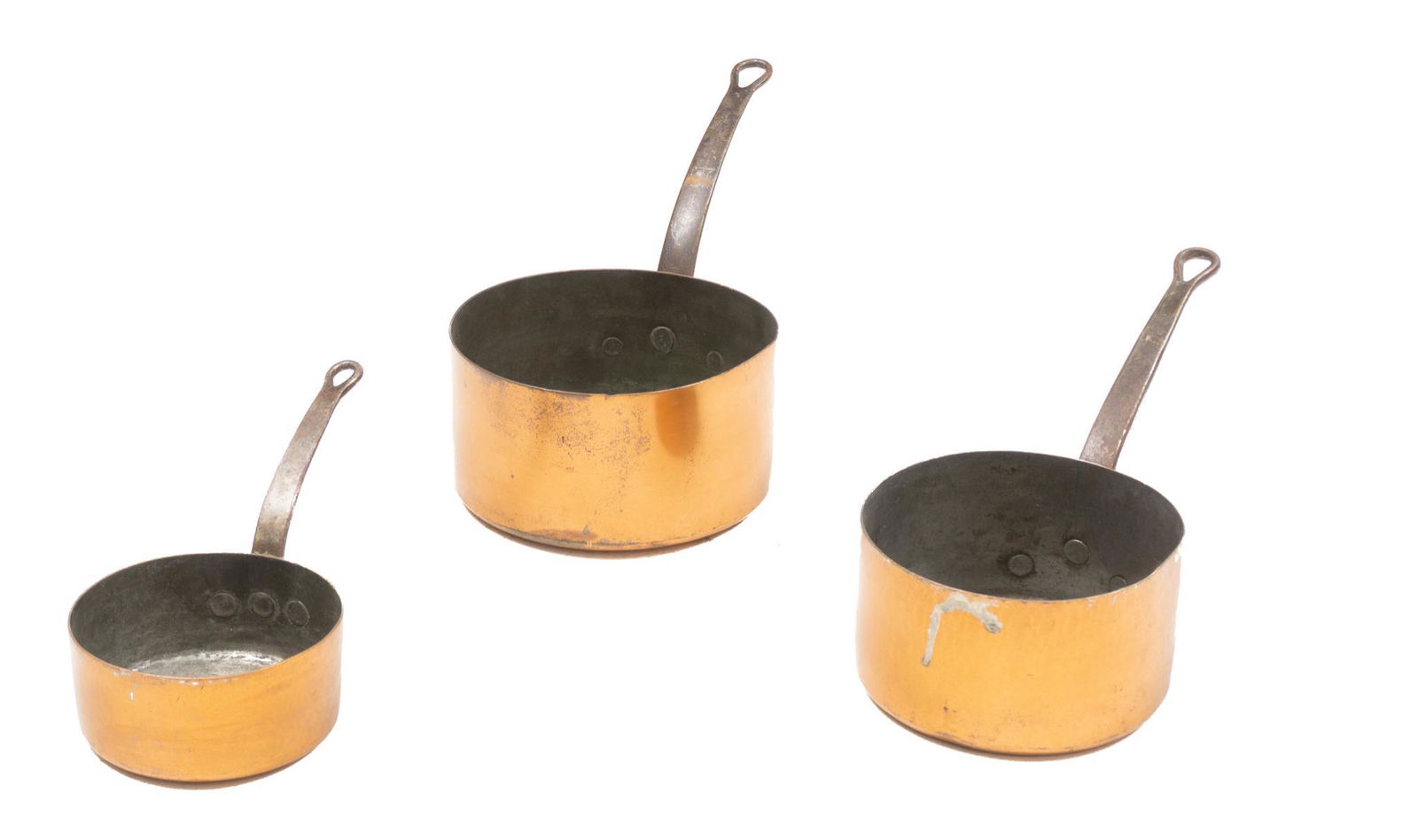 Set of 3 Farmhouse Copper Pots (1 of 3)