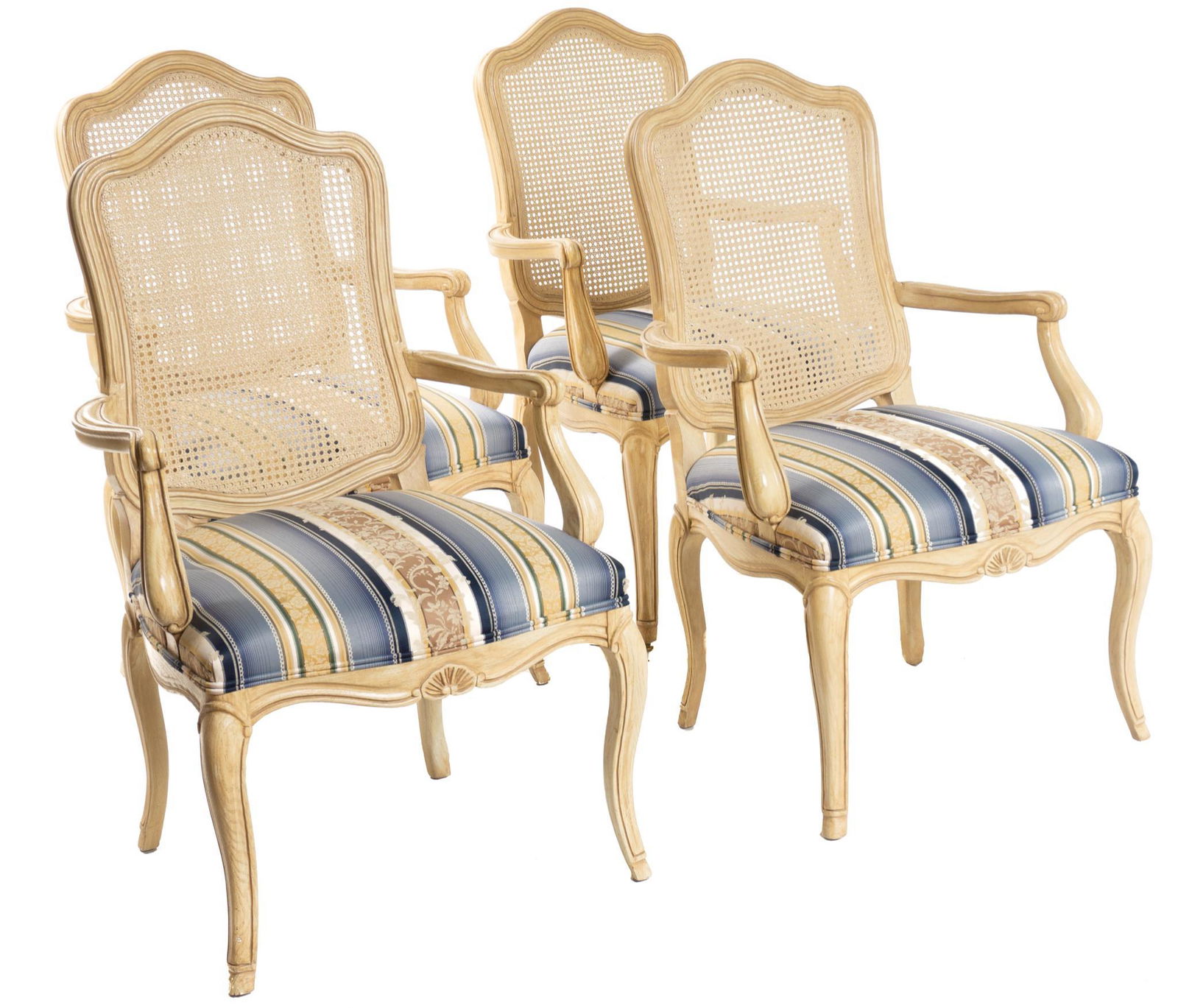 Set of 4 Louis XV Style Fauteuil Arm Chairs (1 of 3)