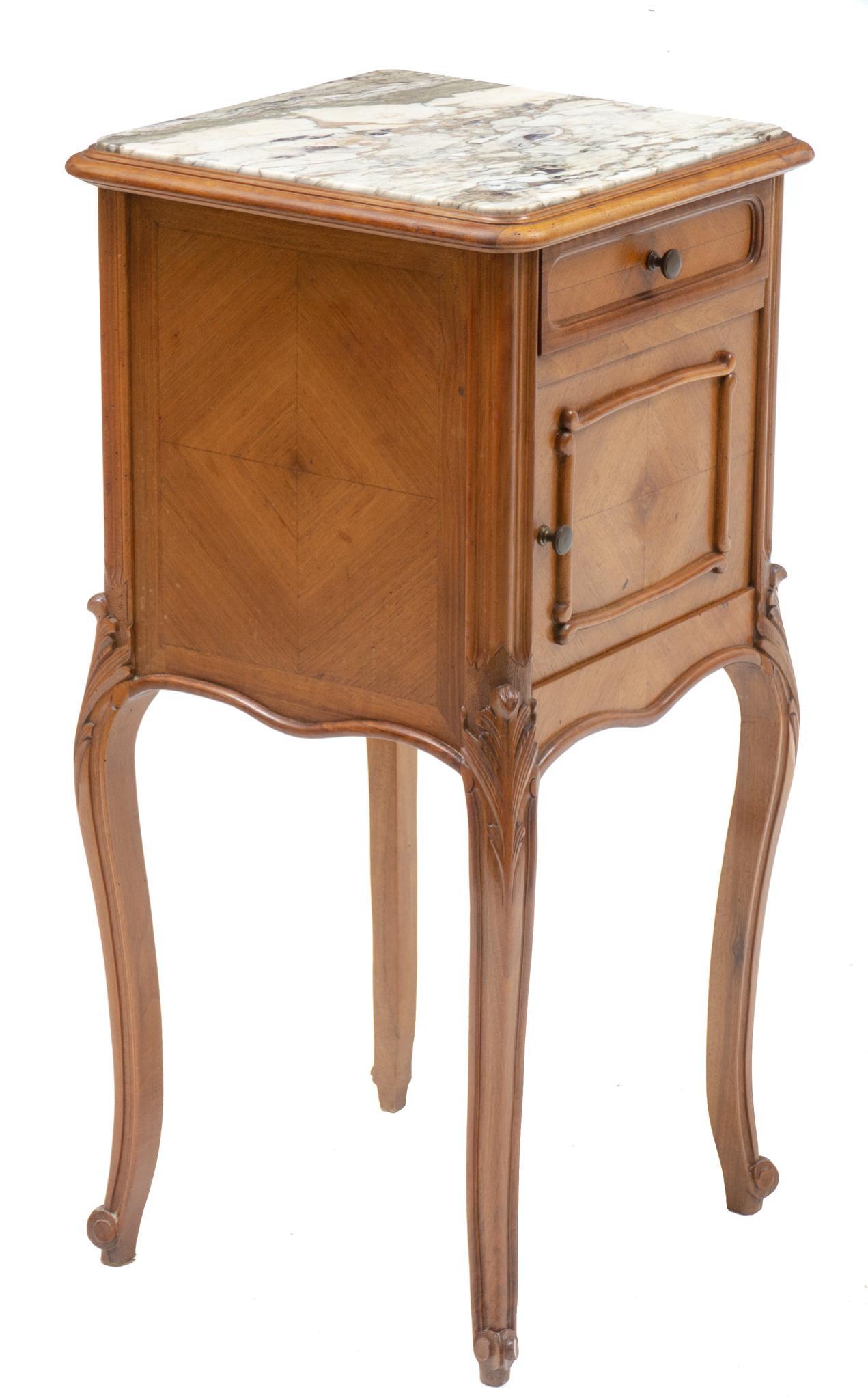 Louis XV Style Marble Top Night Stand (1 of 4)