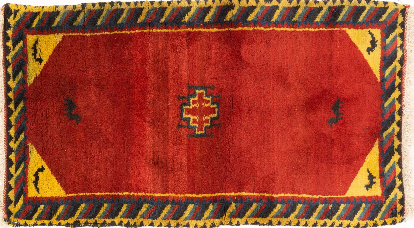 Handwoven Gabbeh Style Estate Rug, 4'6" x 2'5" (1 of 2)