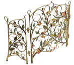 J. Strongwater Brass and Enamel Fireplace Screen