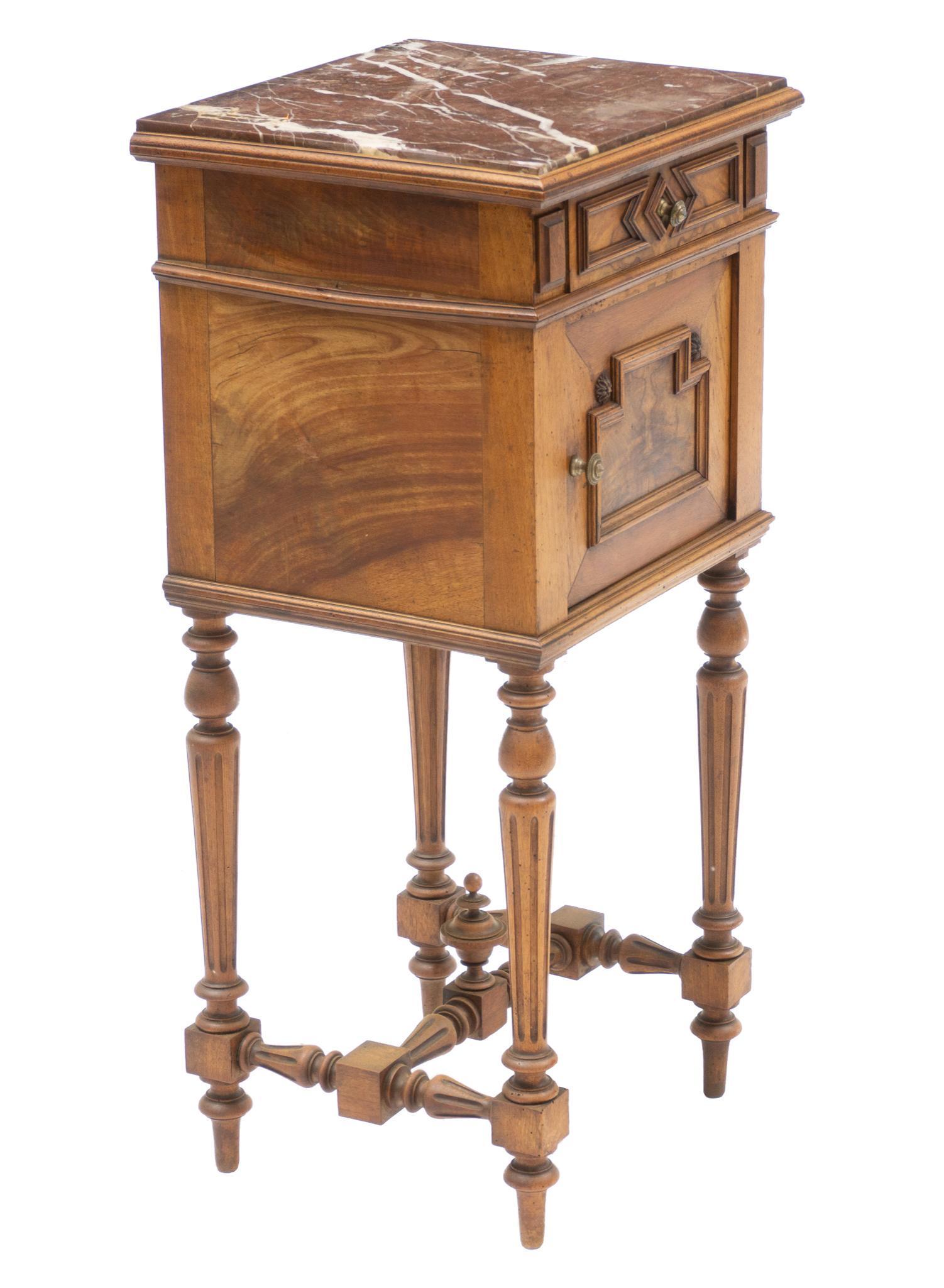Louis XV Style Marble Top Night Stand (1 of 4)