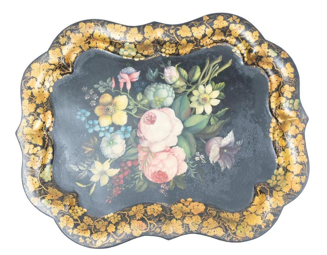 Antique Victorian Toleware Tray (1 of 3)