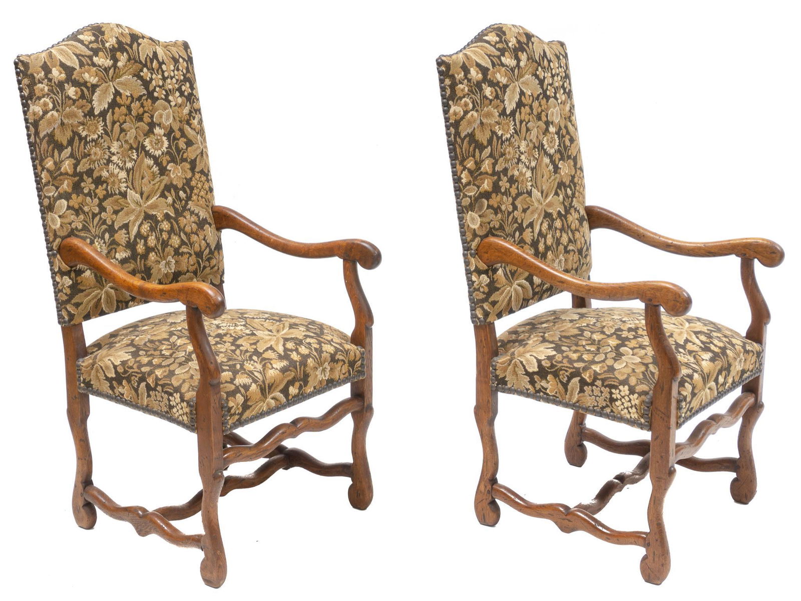 Pair of Louis XIII Style Castle Chairs (1 of 3)