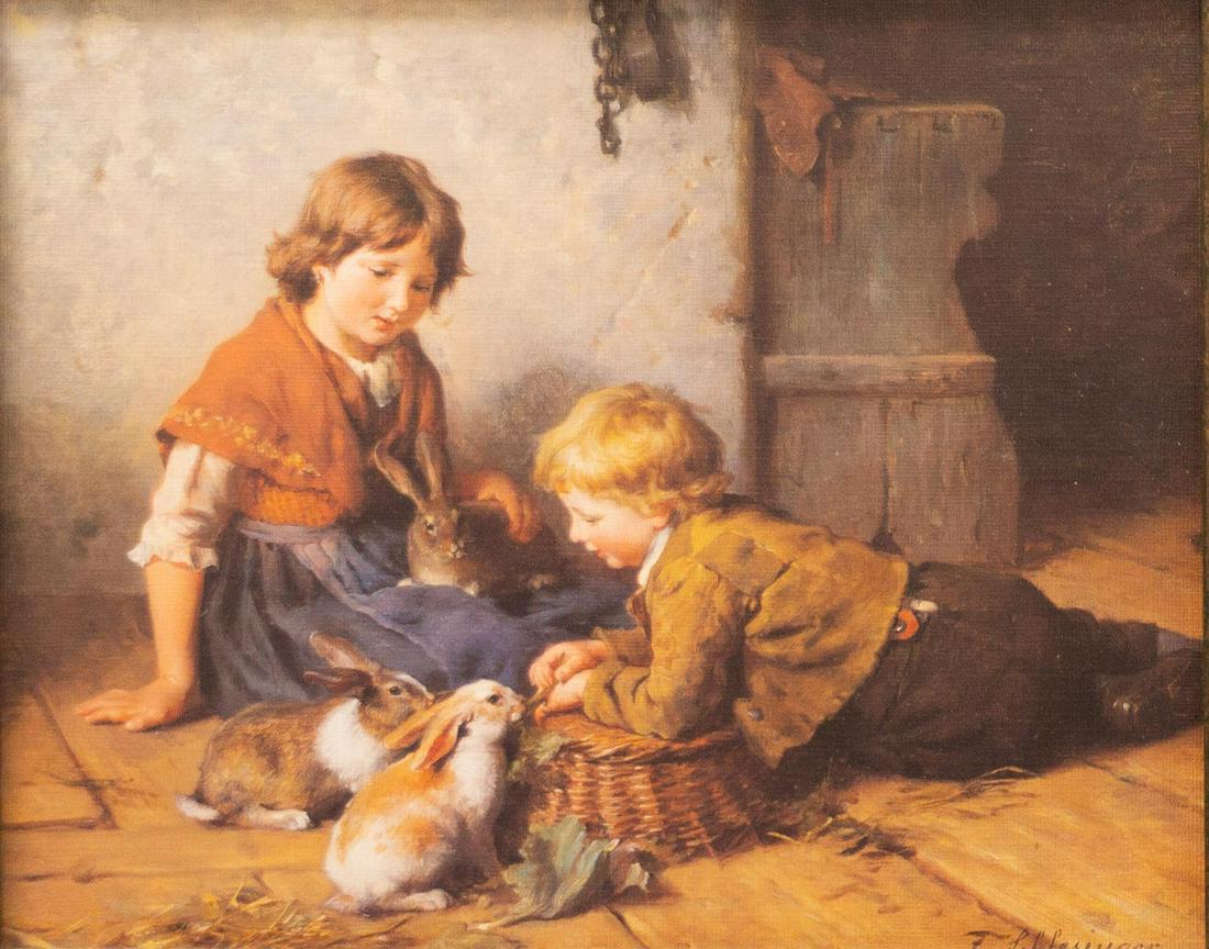 After Felix Schlesinger (1833-1910), "Feeding The (1 of 4)