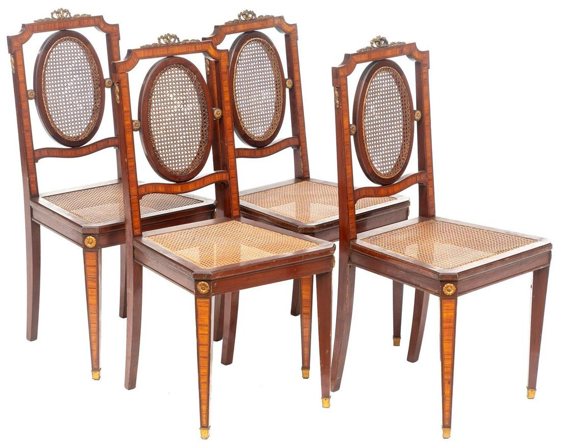 Set of 4 Louis XVI Style Dining Chairs (1 of 3)