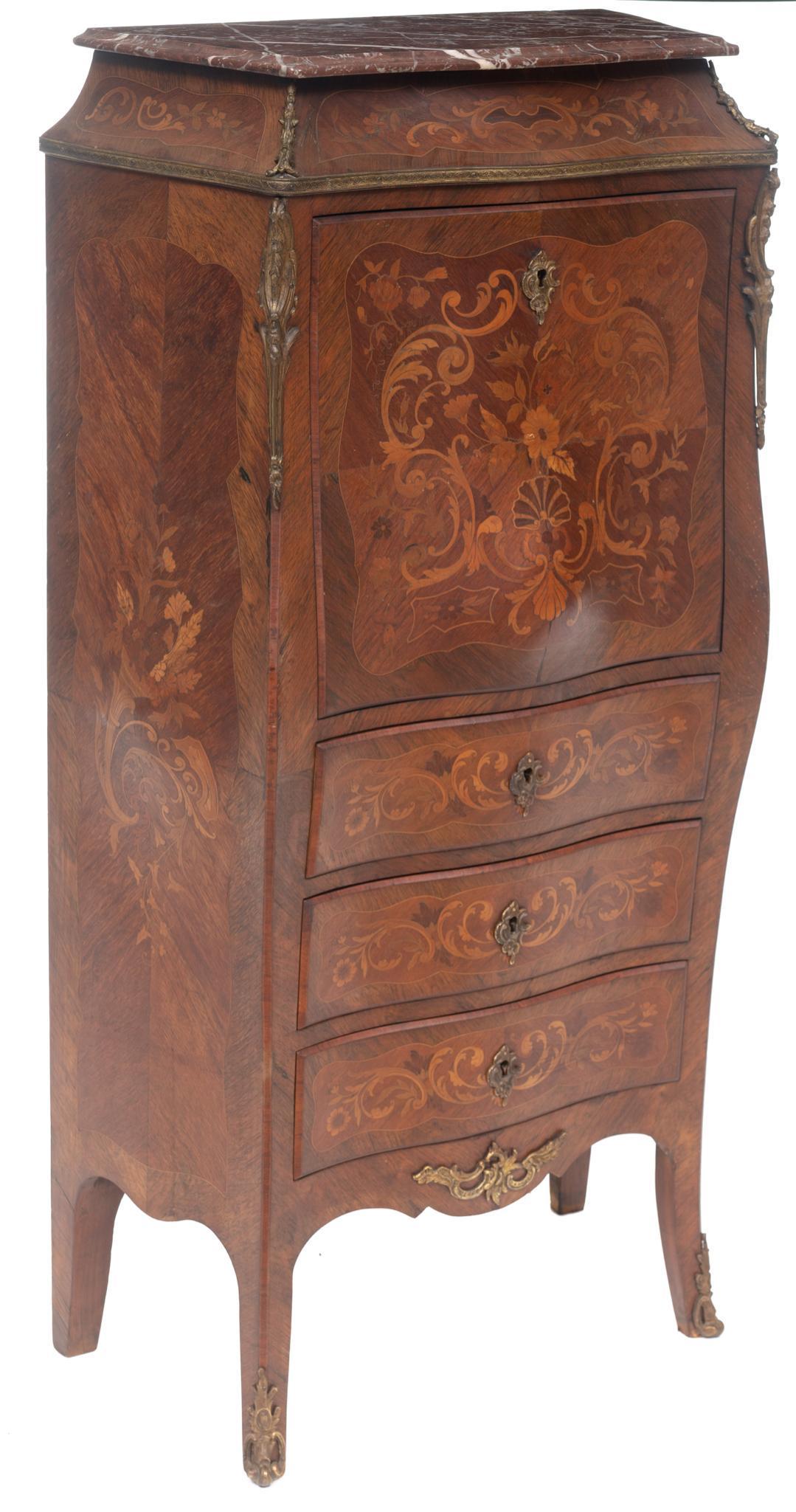 French Marble Top Secrataire A Abattant (1 of 5)