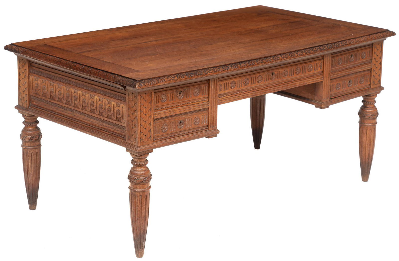 French Executive Knee Hole Desk (1 of 4)
