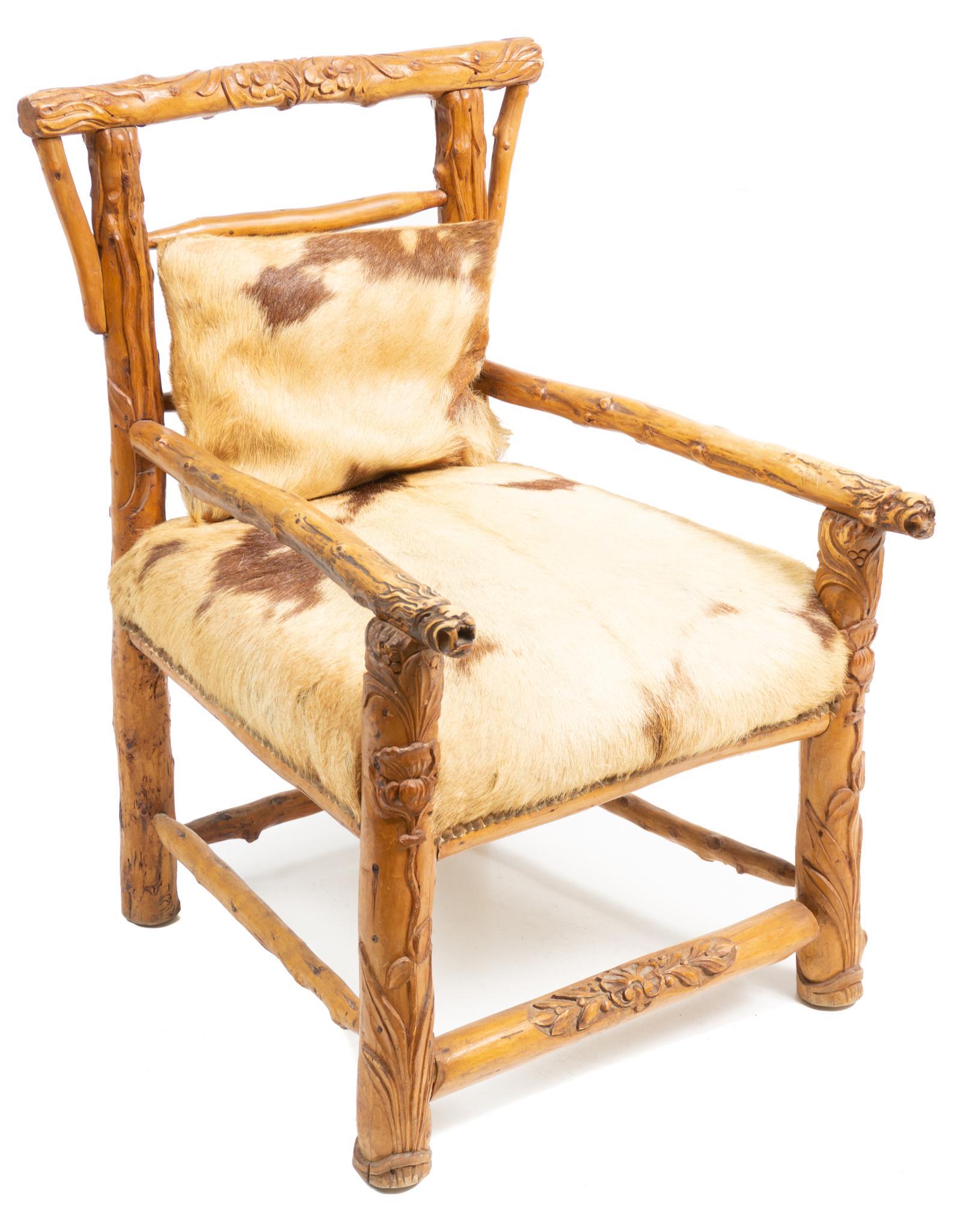 Live Edge and Cow Hide Arm Chair (1 of 3)