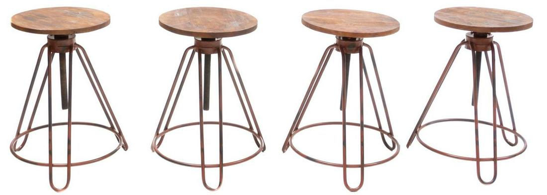Set of 4 Industrial Metal Stools (1 of 3)