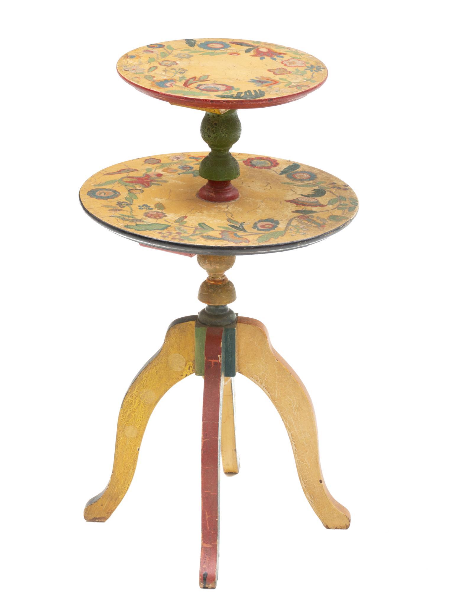 Hand Painted Folk Art Occasional Table (1 of 2)