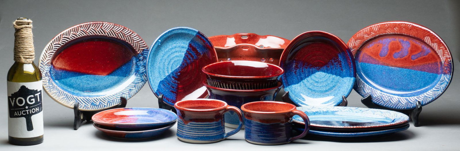 Clyde Gobble (1932-2014, NC), Set of 13 Pottery (1 of 3)