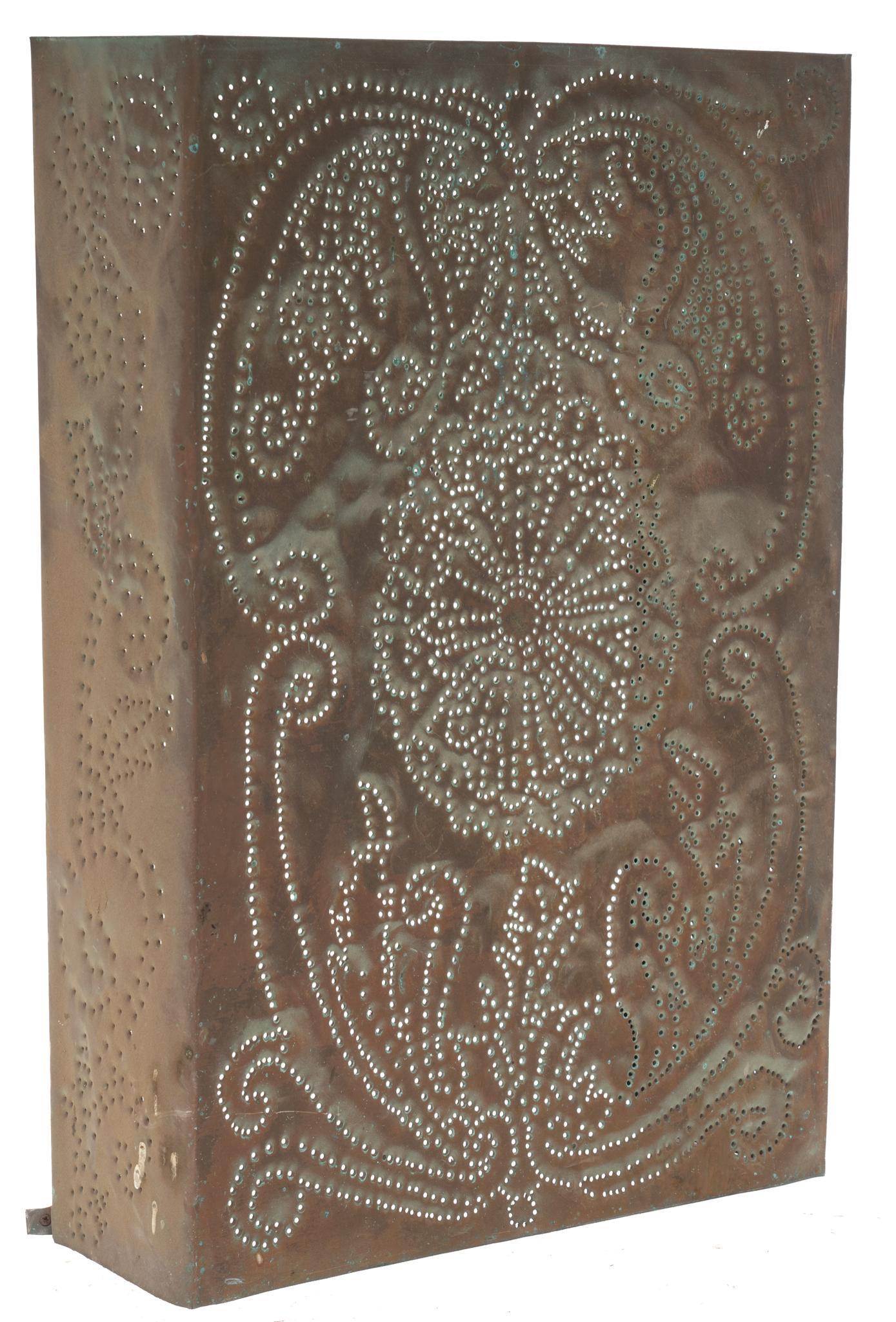 Style of Isaac Maxwell Punched Tin Lamp Sconce (1 of 3)