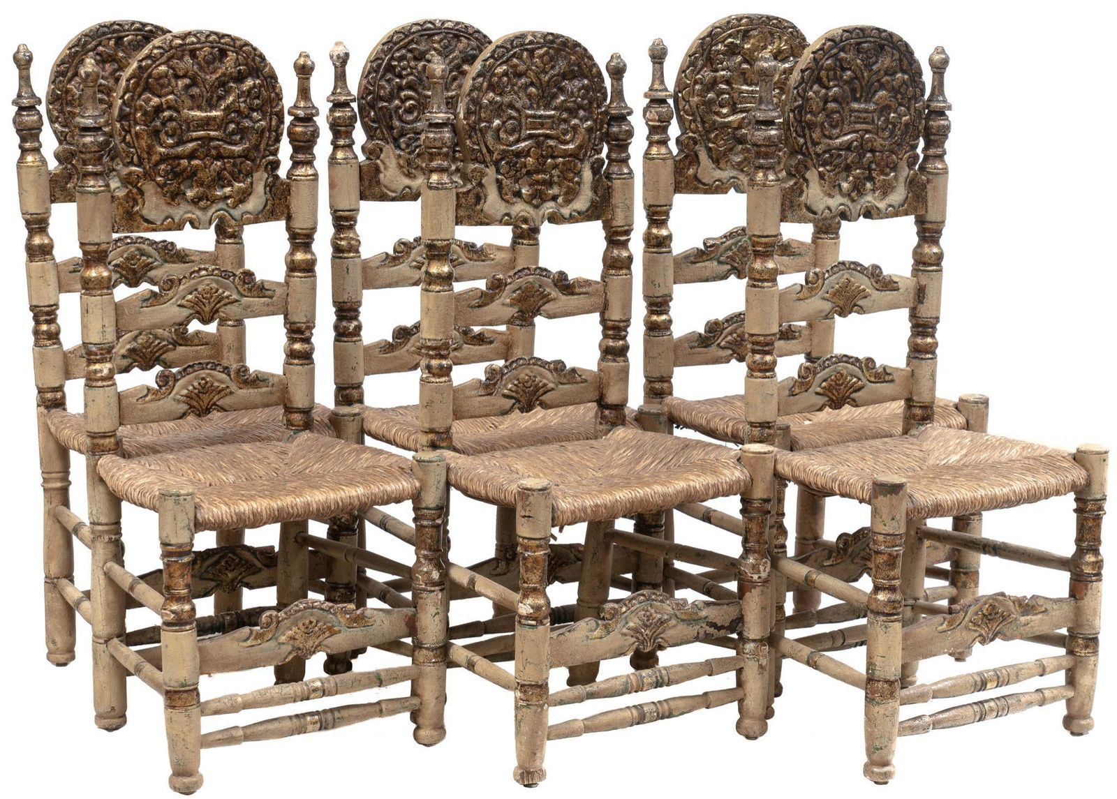 Set of 6 Spanish Renaissance Style Dining Chairs (1 of 5)