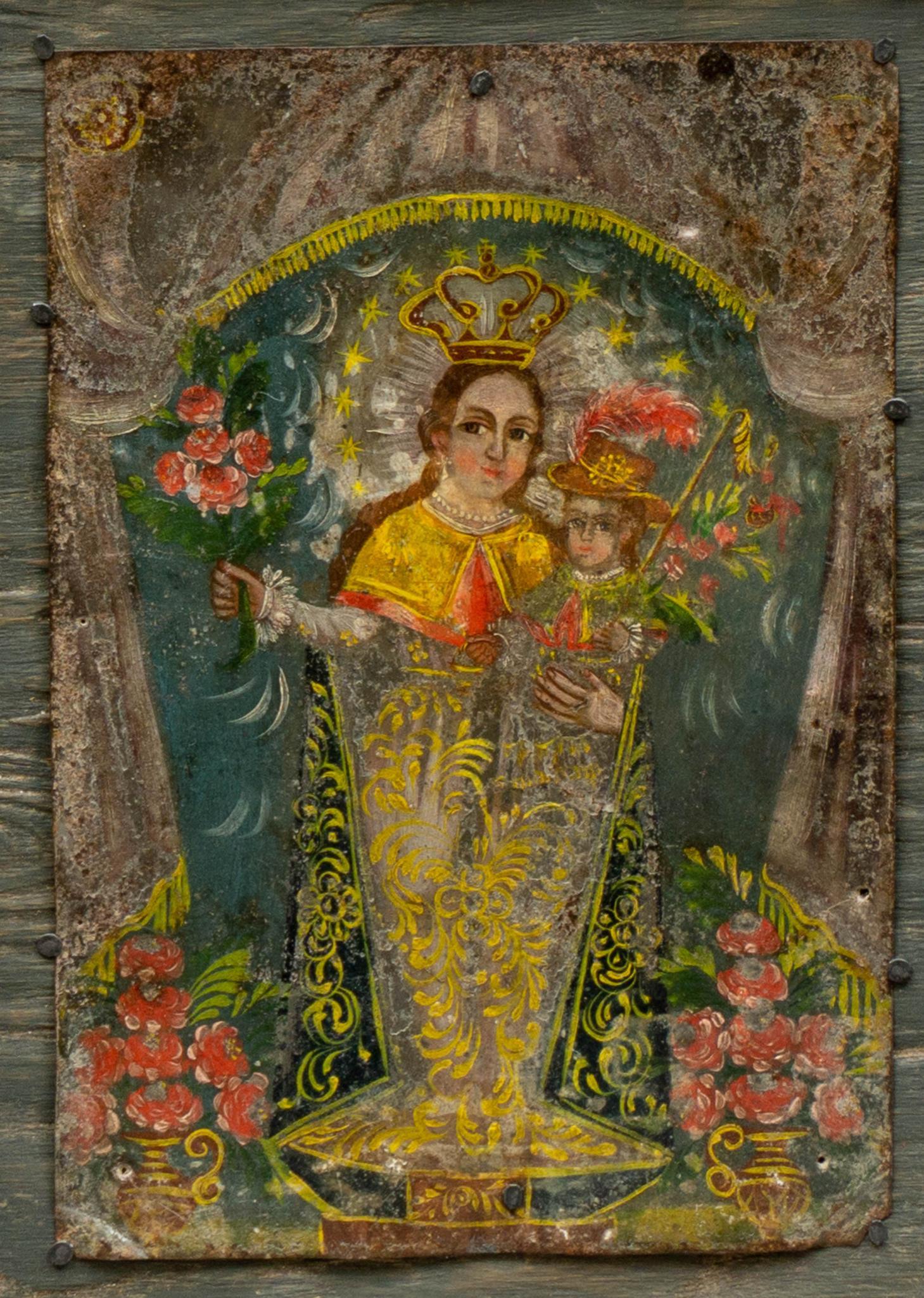 19th C. Mexican Folk Art Retablo, Saint Rose of Lima (1 of 4)