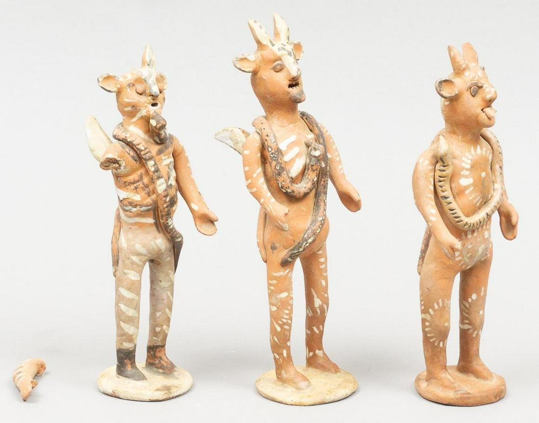 Set of 3 Mexican Folk Art Terracotta Ocumicho Demons (1 of 5)